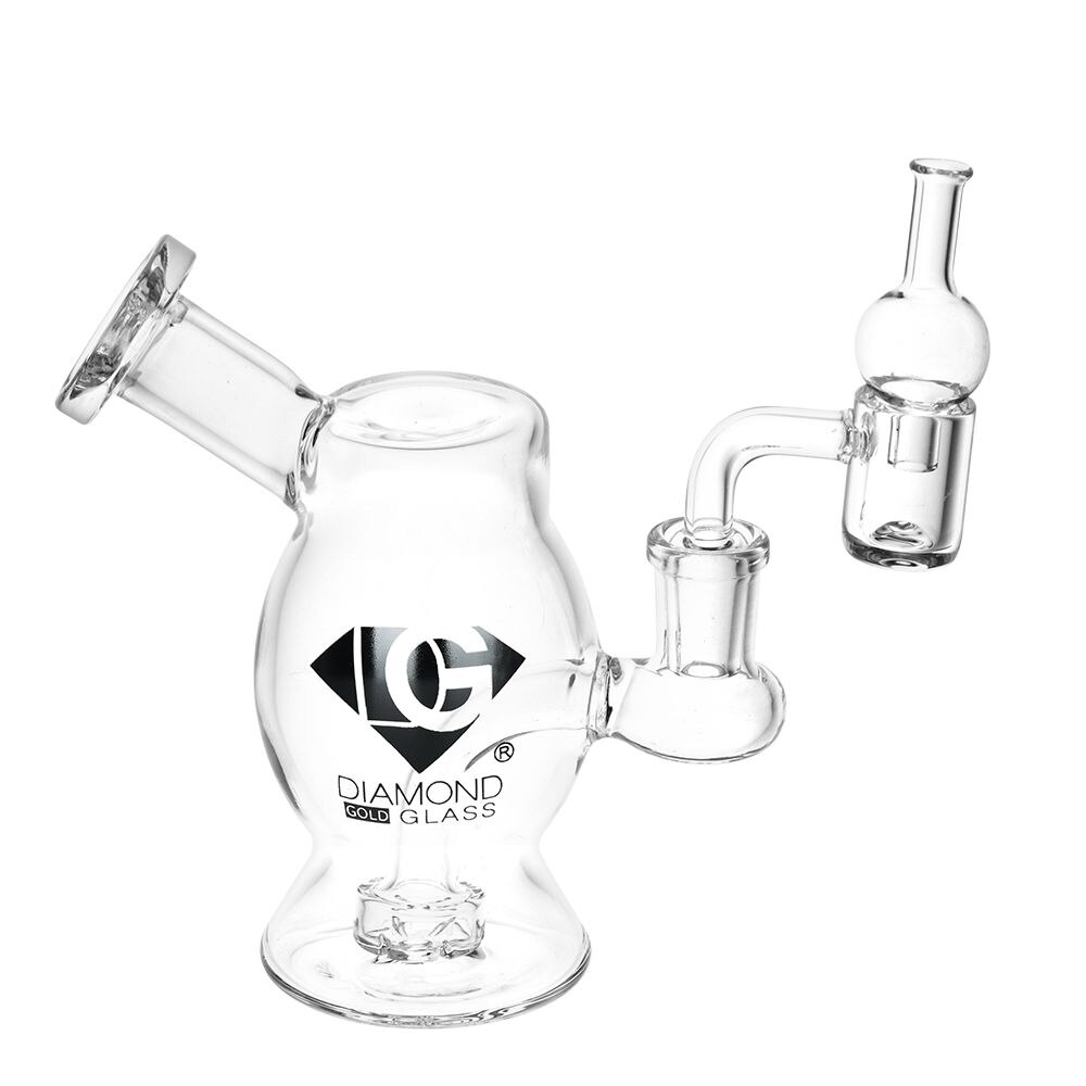 Diamond Glass Gold Bugalo Mini Dab Rig Set | 5" | 14mm F | Colors Vary
