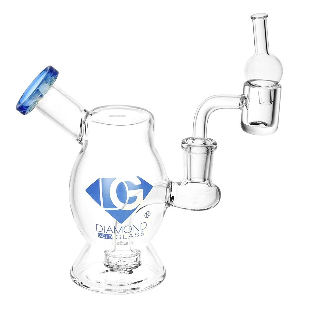 Diamond Glass Gold Bugalo Mini Dab Rig Set | 5" | 14mm F | Colors Vary