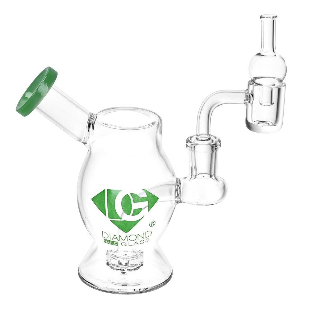 Diamond Glass Gold Bugalo Mini Dab Rig Set | 5" | 14mm F | Colors Vary