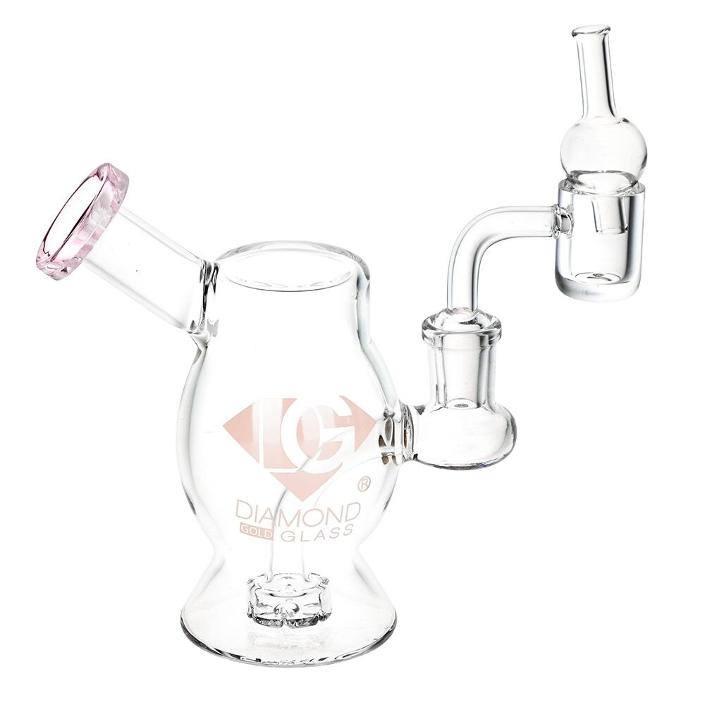 Diamond Glass Gold Bugalo Mini Dab Rig Set | 5" | 14mm F | Colors Vary