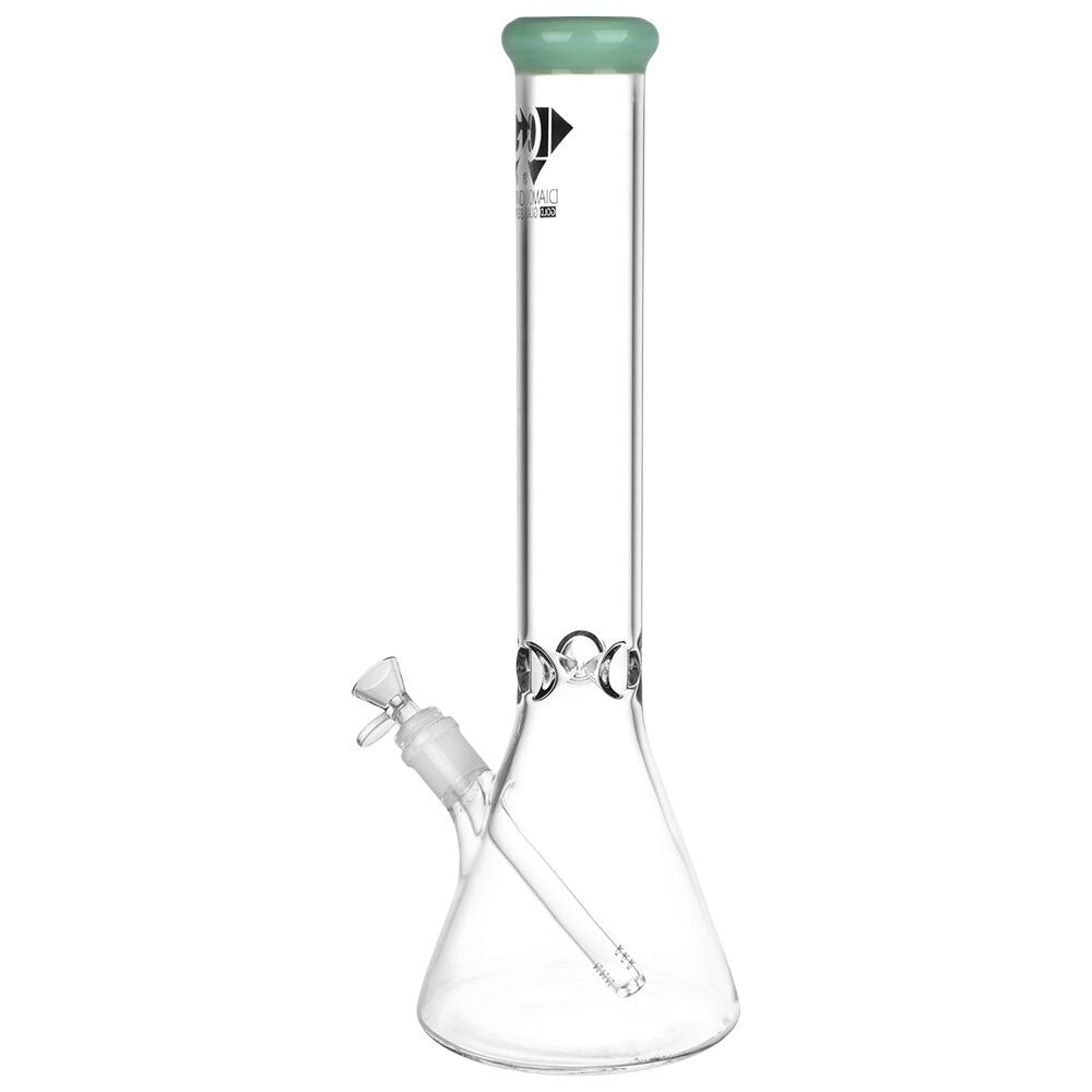 Diamond Glass Gold Classic Beaker Water Pipe | 16" | 14mm F | Colors Vary