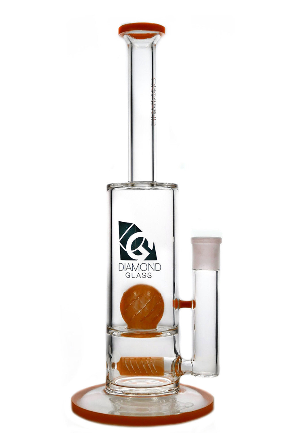 Diamond Glass - Gridded Stem Line to Ball Water Pipe 14'' | Dank Geek