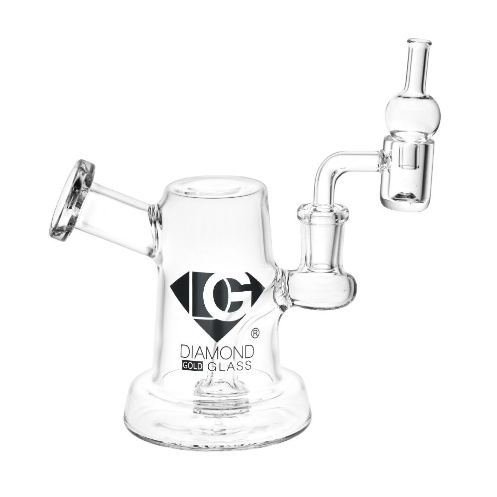 Diamond Glass Gold Jug Mini Dab Rig Set | 6" | 14mm F | Colors Vary