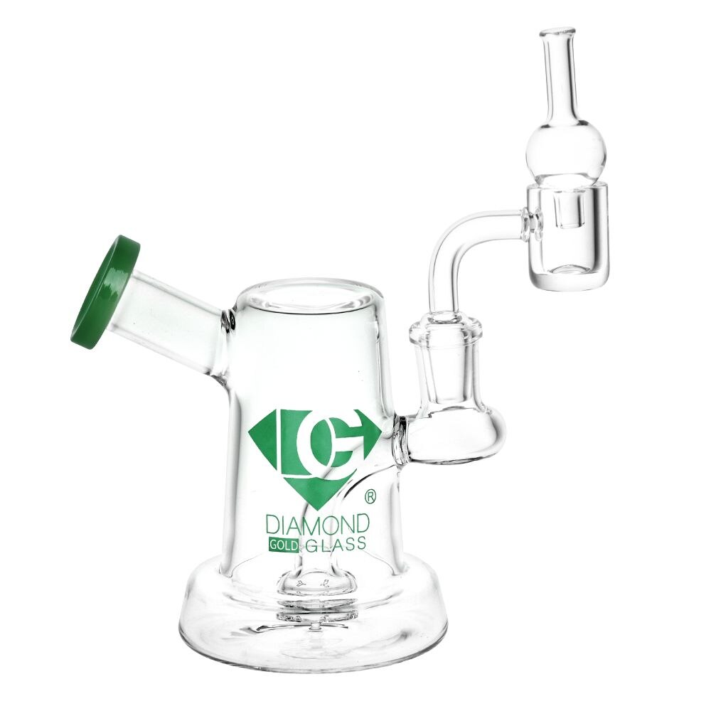 Diamond Glass Gold Jug Mini Dab Rig Set | 6" | 14mm F | Colors Vary