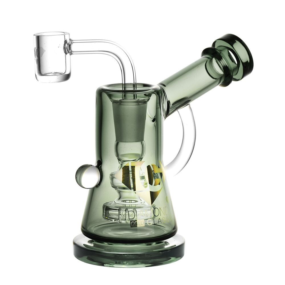 Diamond Glass Gold Ray Mini Dab Rig | 5" | 14mm F | Colors Vary