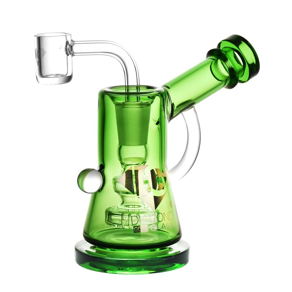 Diamond Glass Gold Ray Mini Dab Rig | 5" | 14mm F | Colors Vary
