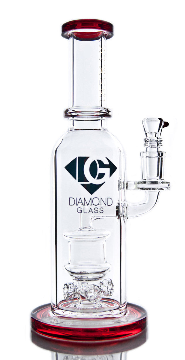 Diamond Glass - Tokenator in Red with Hammer Head Percolator - Front View - DankGeek