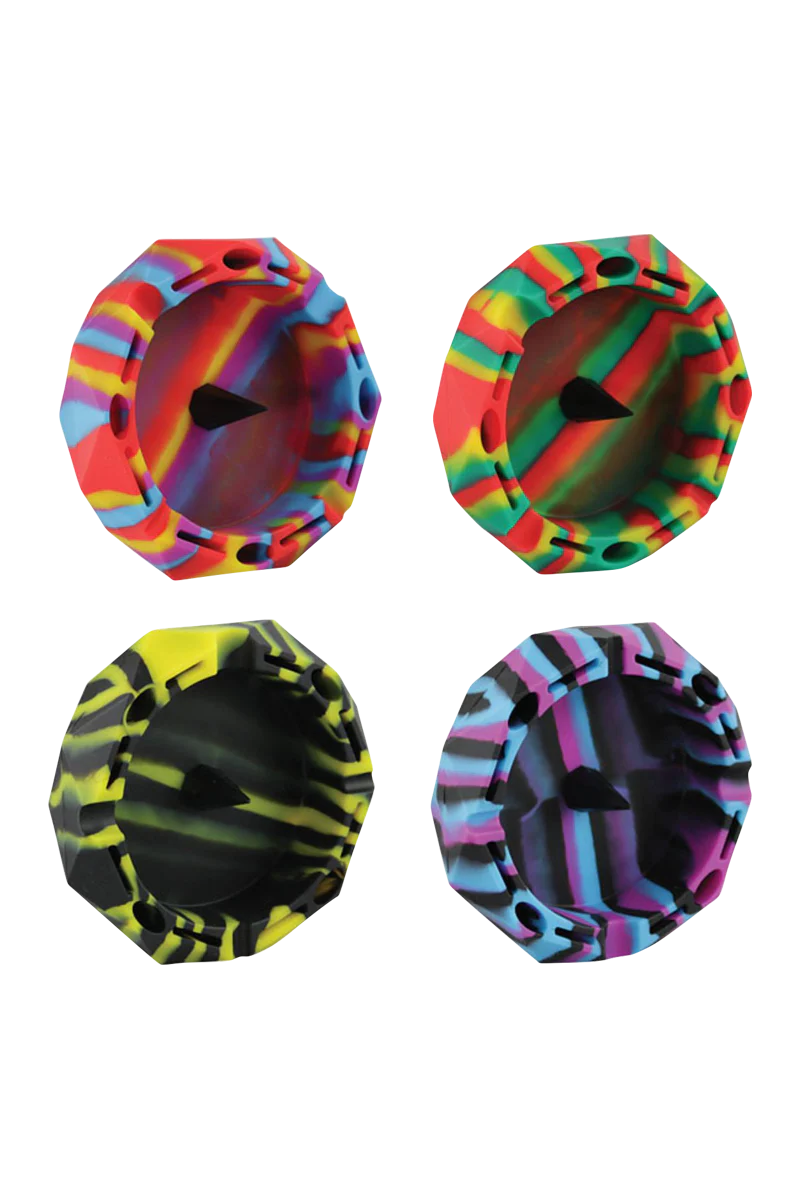 Diamond Multi Color Silicone Ashtrays, 5" Size, Unbreakable, Dishwasher-Safe, Top View