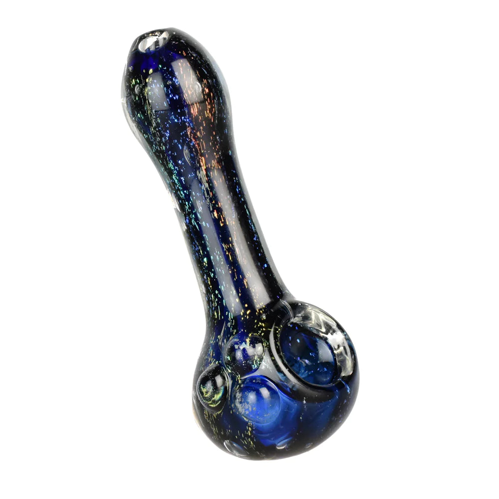 Dichro Dream Spoon Pipe, 4" Heavy Wall Borosilicate Glass, for Dry Herbs, Front View