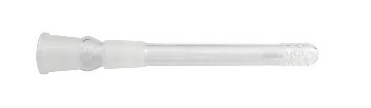 Heavy wall borosilicate glass diffused downstem 18.8mm male side view for bong customization