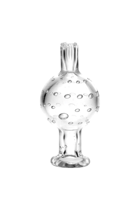 Borosilicate glass disco ball bubble carb cap for dab rigs, 30mm size, front view on white background