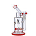 EVOLUTION Discovery 9" Dab Rig in Red with Borosilicate Glass, angled side view on white background