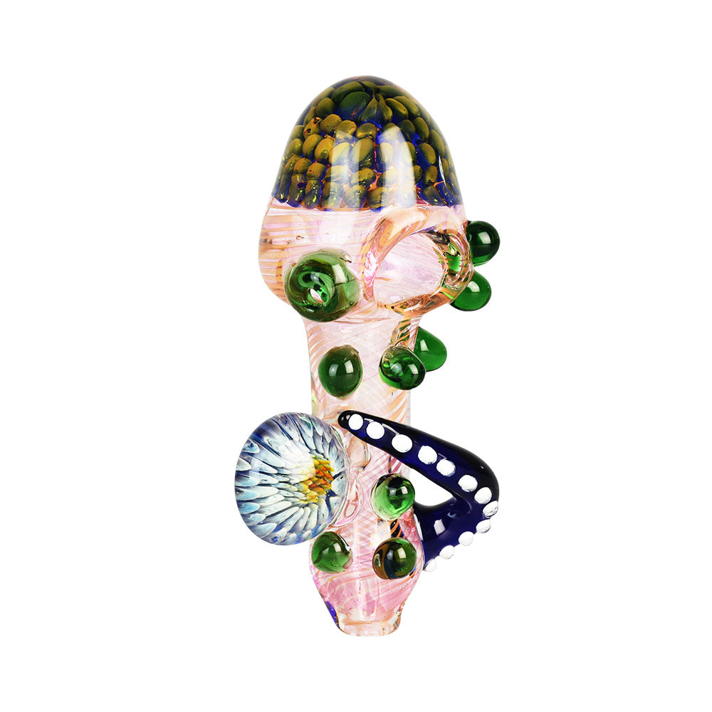 Distant Stellar Spacewalker Hand Pipe with Borosilicate Glass, Front View on White