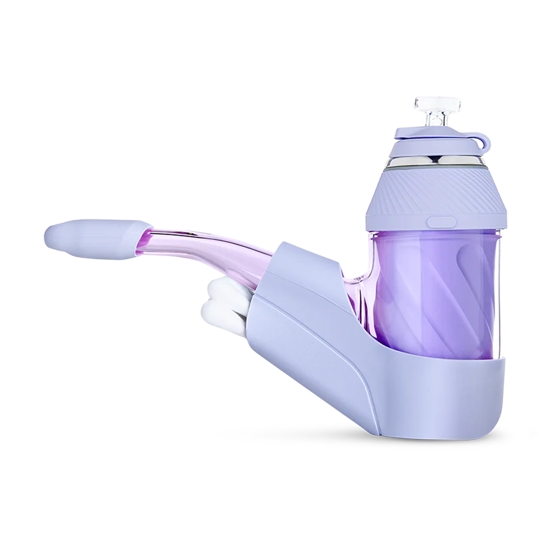 Puffco Proxy Vaporizer Silicone Travel Pack in Bloom color, side view on a white background