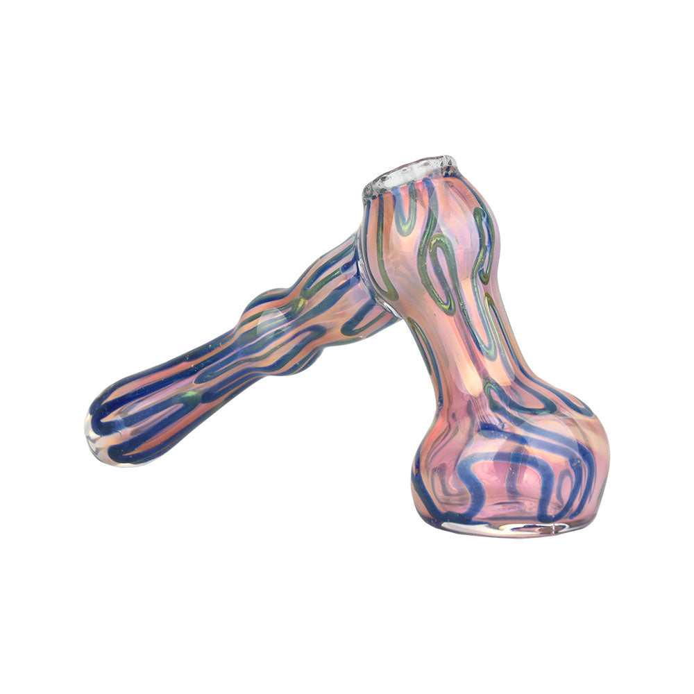 DNA Twist Gold Fumed Hammer Bubbler - 6" Borosilicate Glass with Swirl Design