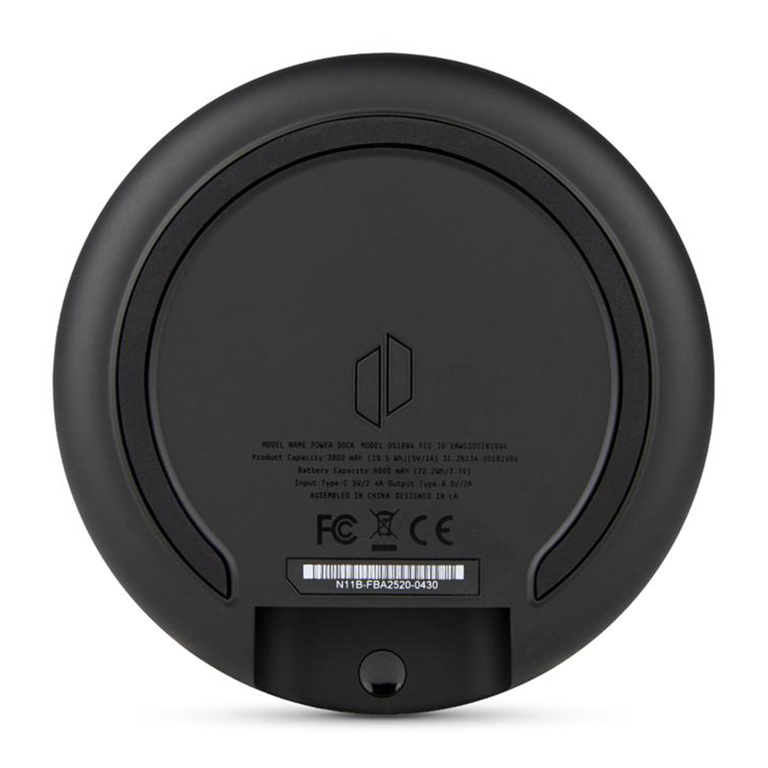 Puffco Peak Pro Power Dock - Bottom View showing product details and certification logos