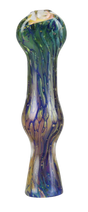 Double Glass Fumed Chillum Pipe, Color Changing, 3.75" Borosilicate, Front View