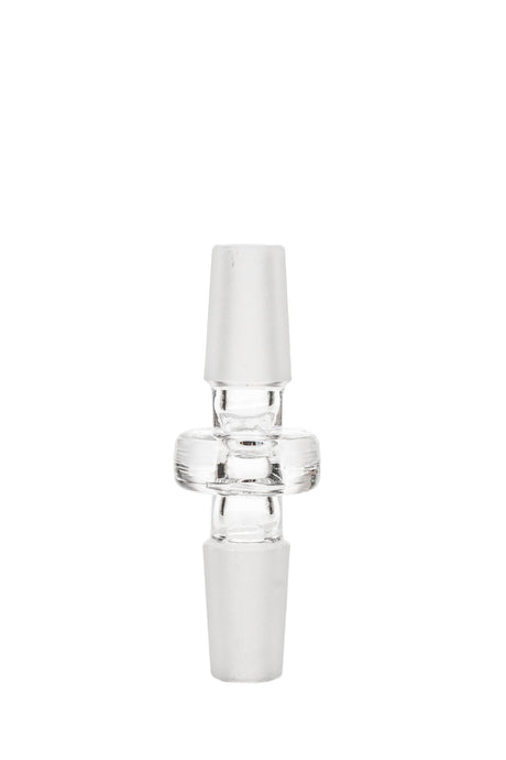 Thick Ass Glass Double Male Adapter, 10/14MM, for Dome & Nail, Clear Glass, Front View