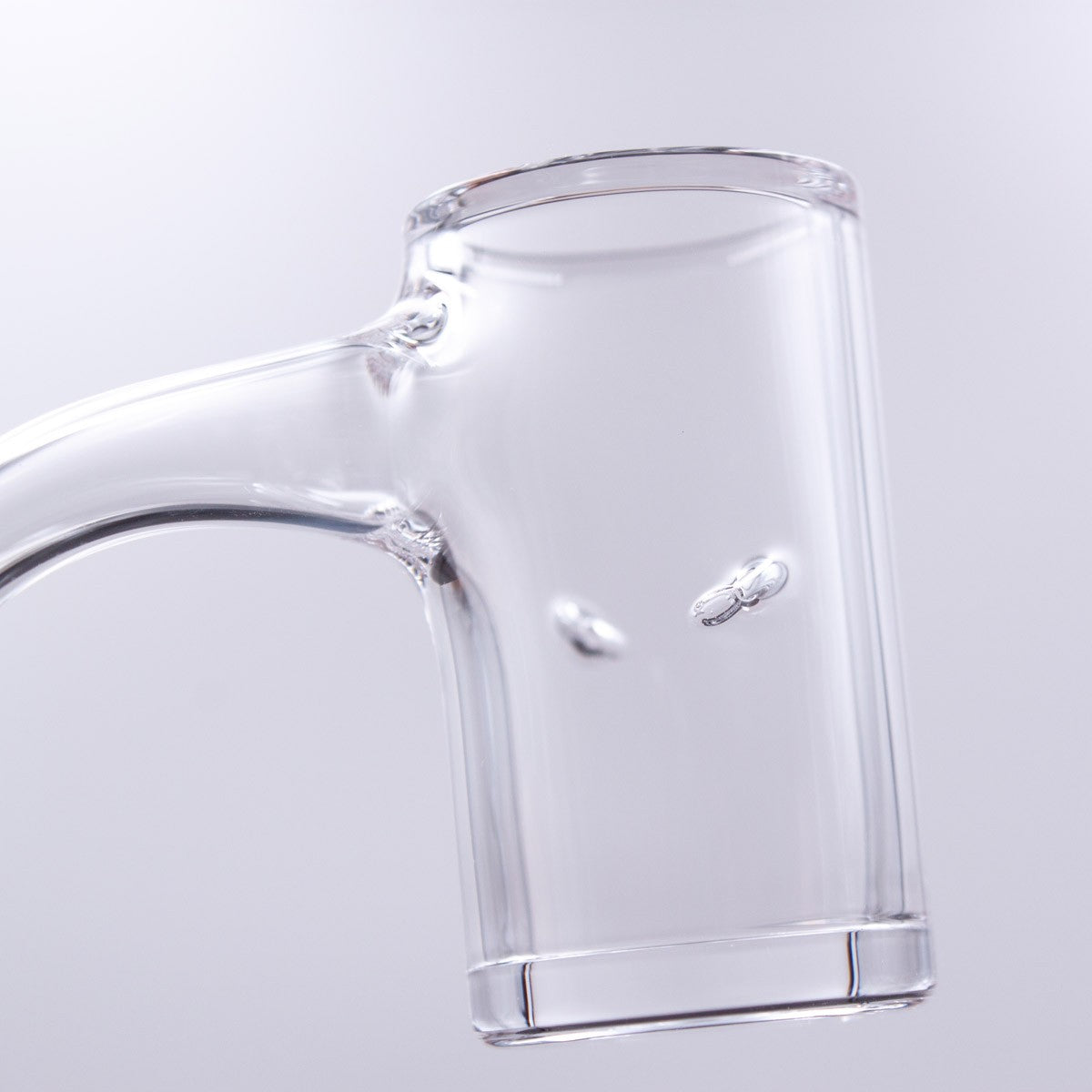 Double Tourbillon Full Weld Banger by The Stash Shack, clear glass side view for concentrates