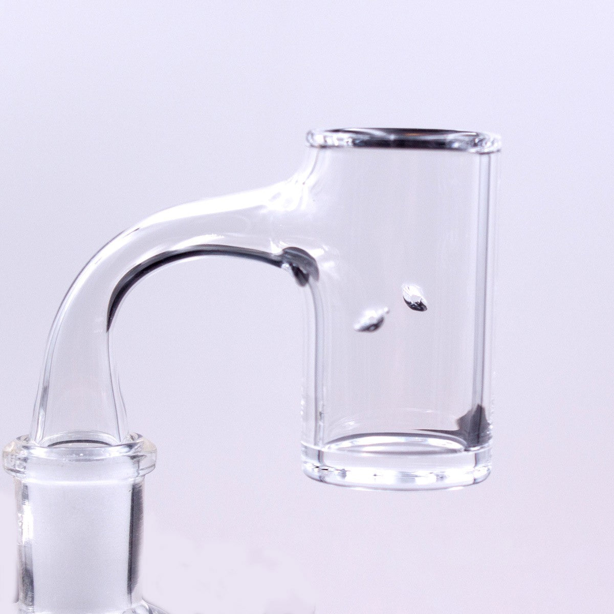 The Stash Shack Double Tourbillon Full Weld Banger - Clear Glass Side View