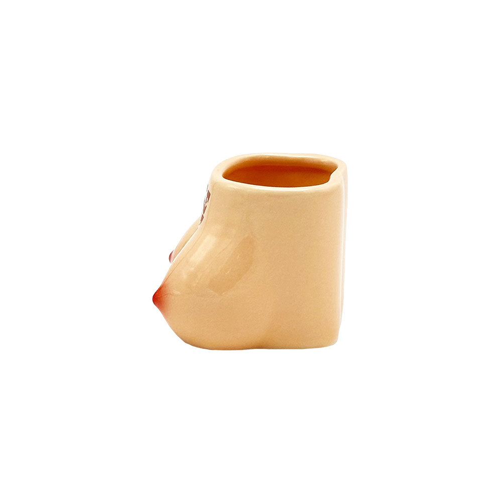 Double Trouble Ceramic Shot Glass - 4oz - Novelty Bird Design - Front View
