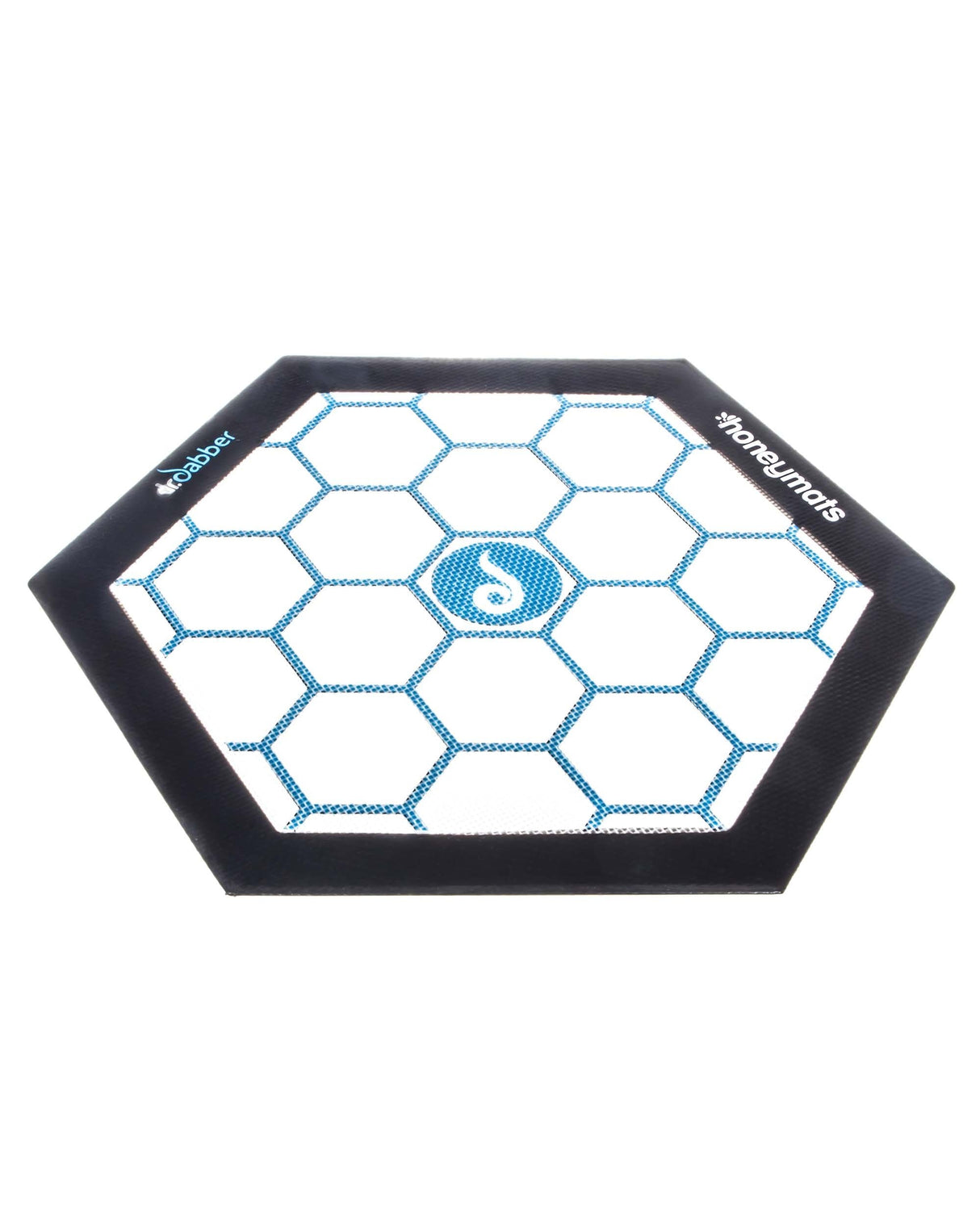 Dr. Dabber Honeymat Large Black Hexagon Silicone Dab Mat with Blue Honeycomb Design