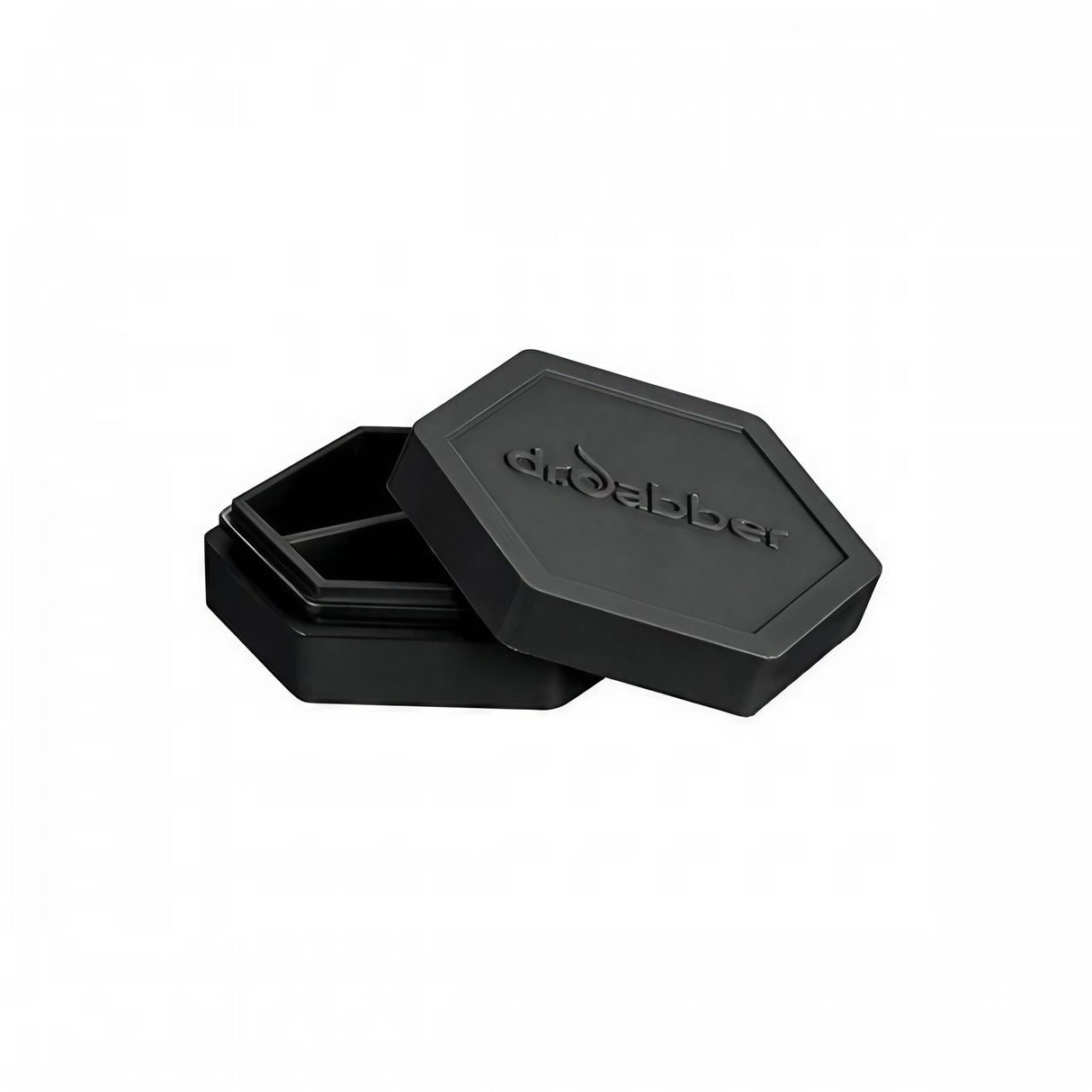 Dr. Dabber Switch Vaporizer Storage Container - Black, Hexagonal, Open Lid