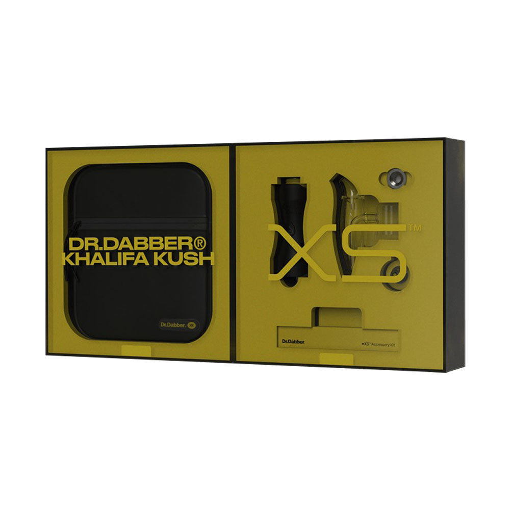 Dr Dabber XS Khalifa Kush Limited Edition Vaporizer in a sleek black and yellow package