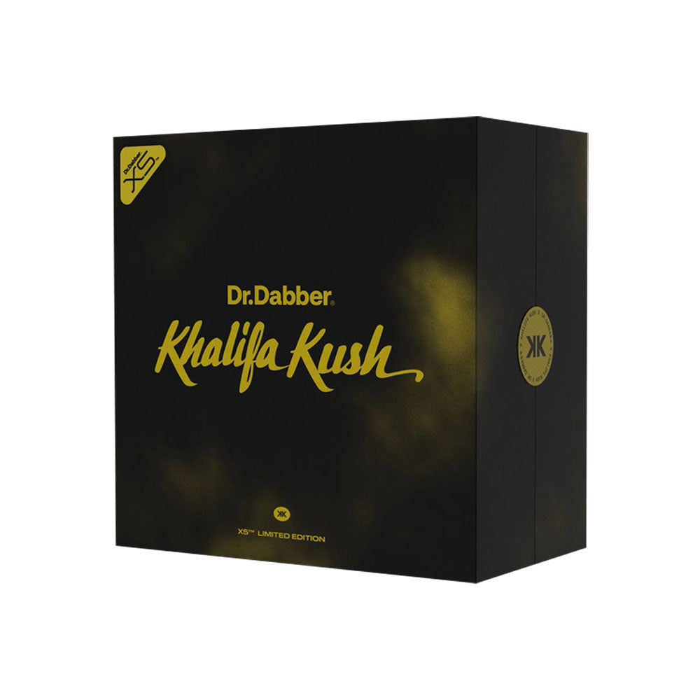 Dr. Dabber XS Khalifa Kush Limited Edition Vaporizer box front view on white background