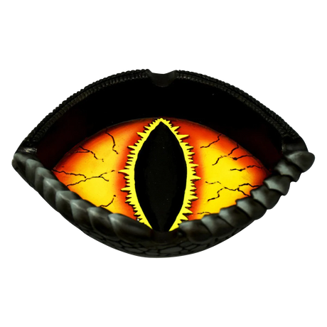 Dragon Eye Polyresin Ashtray, vibrant eye design, perfect for dry herbs, top view