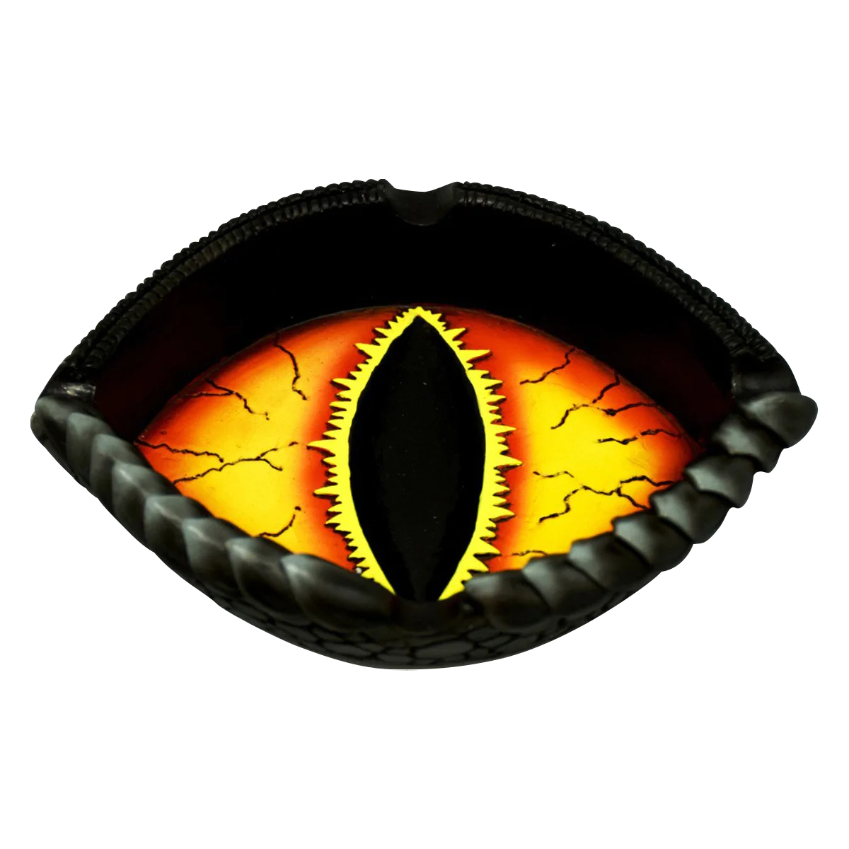 Dragon Eye Polyresin Ashtray, vibrant eye design, perfect for dry herbs, top view