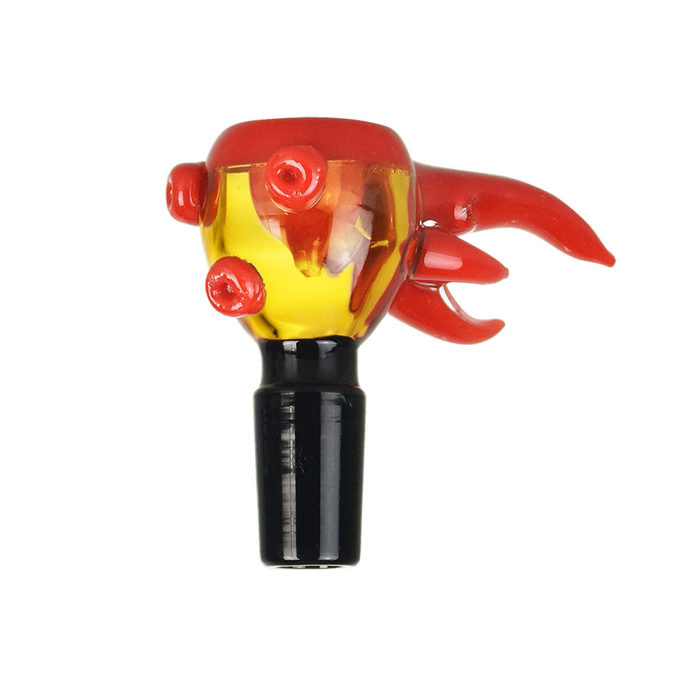 Dragon Scale Herb Slide 5pc Set, 14mm Male Joint, vibrant red and yellow design