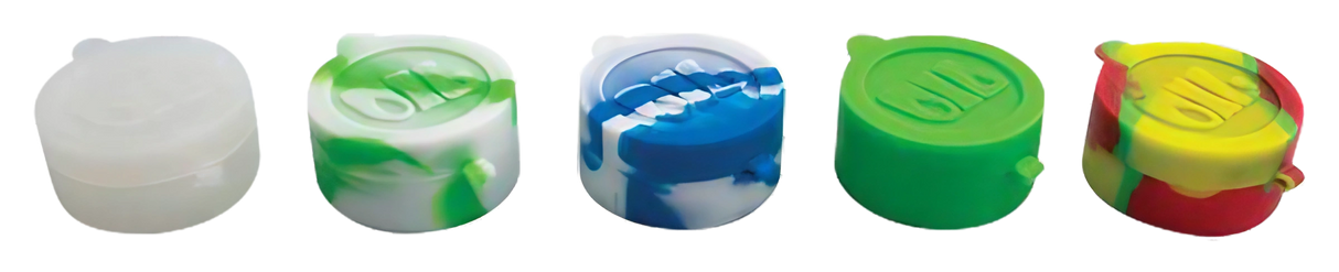 Assorted colors dual compartment silicone cylinder containers, 50 pack, ideal for concentrates