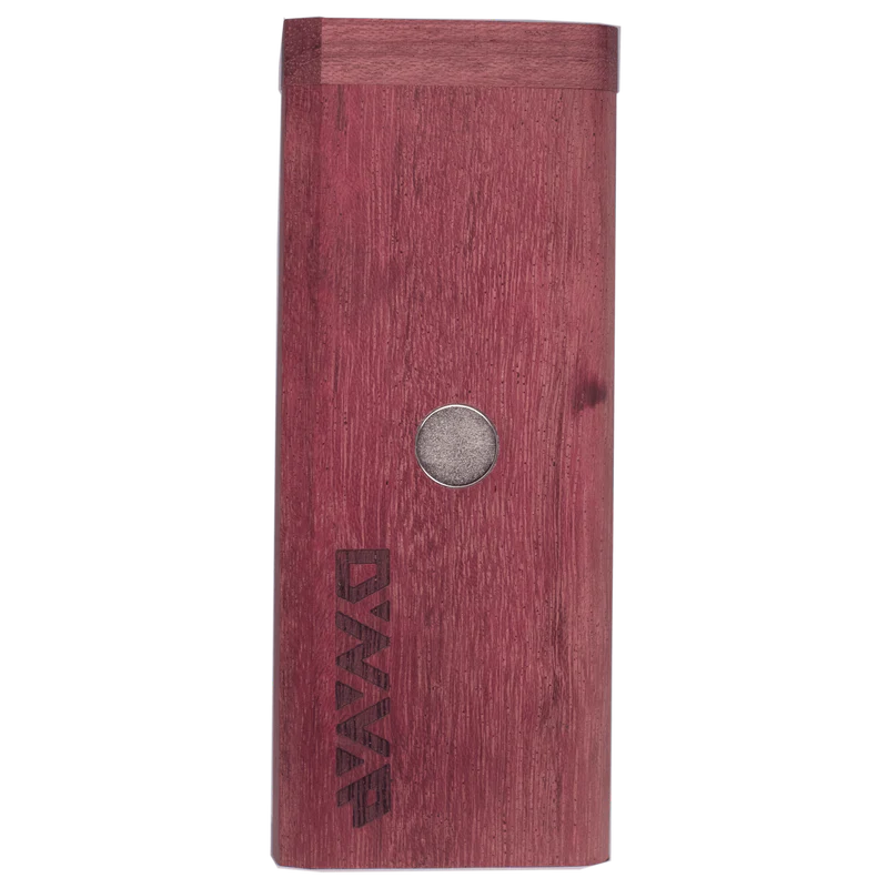 DynaVap DynaStash in Purple Heart Wood, front view, portable storage for vaporizers
