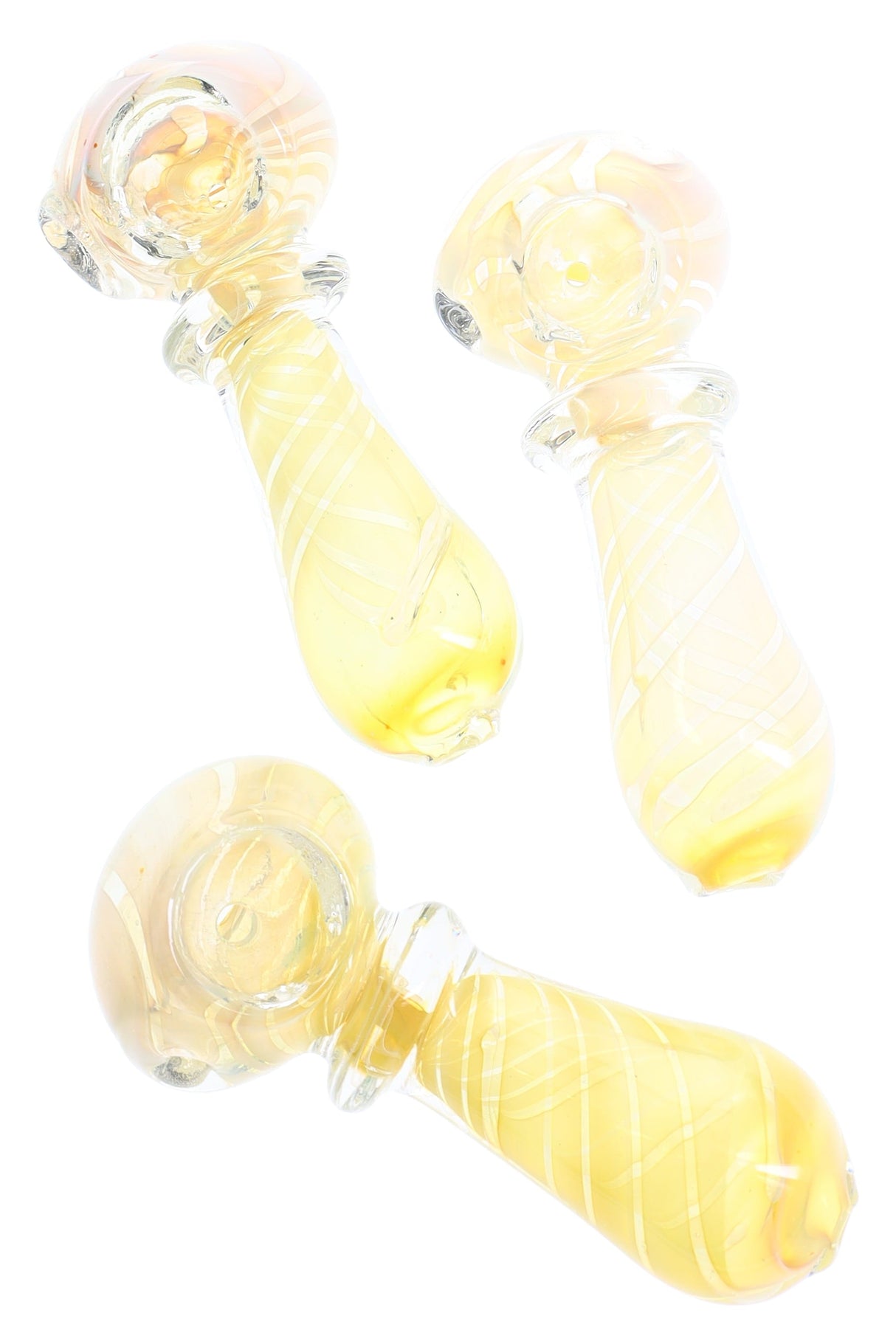 3″ Silver-Fumed Color-Changing Spiral Ring Glass Pipe