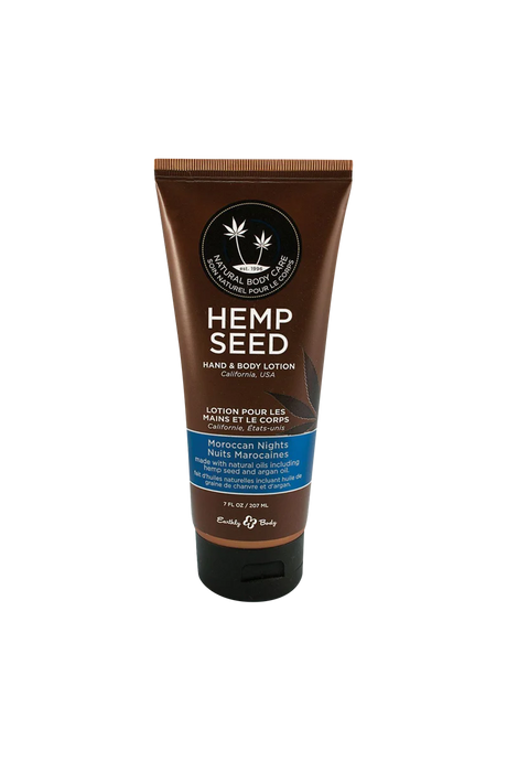 Earthly Body Hemp Seed Hand & Body Lotion, Moroccan Nights, 7 oz with CBD - Front View