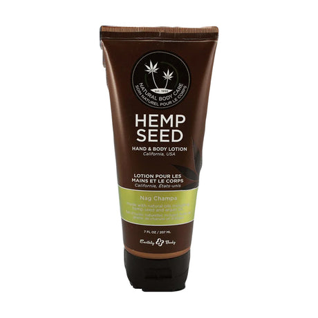 Earthly Body Hemp Seed Hand & Body Lotion, Nag Champa scent, 7 oz front view