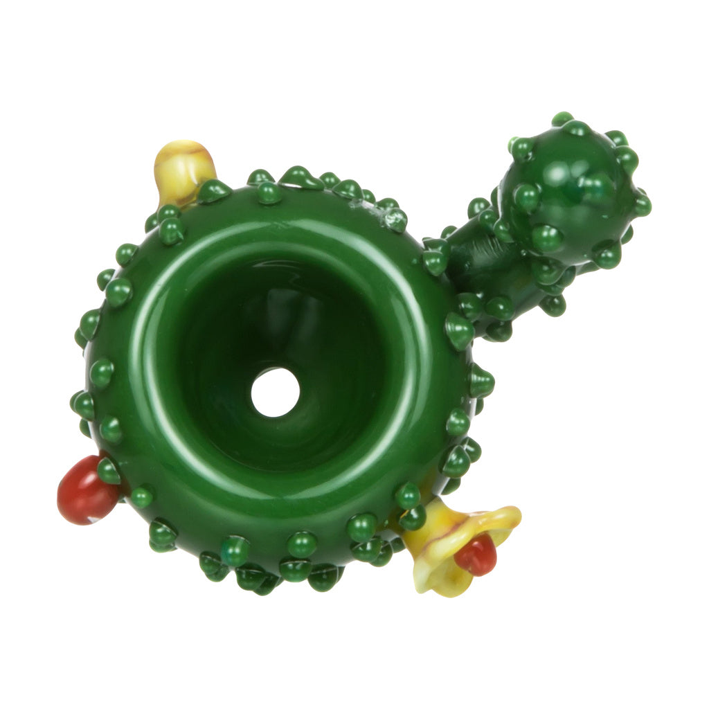 Empire Glassworks UV Cactus Bowl Piece for Bongs, 14mm, Top View on White Background