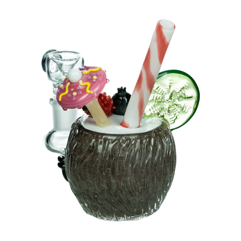 Empire Glassworks Coconut Colada Mini Bong with detailed glasswork, 90-degree joint, USA made