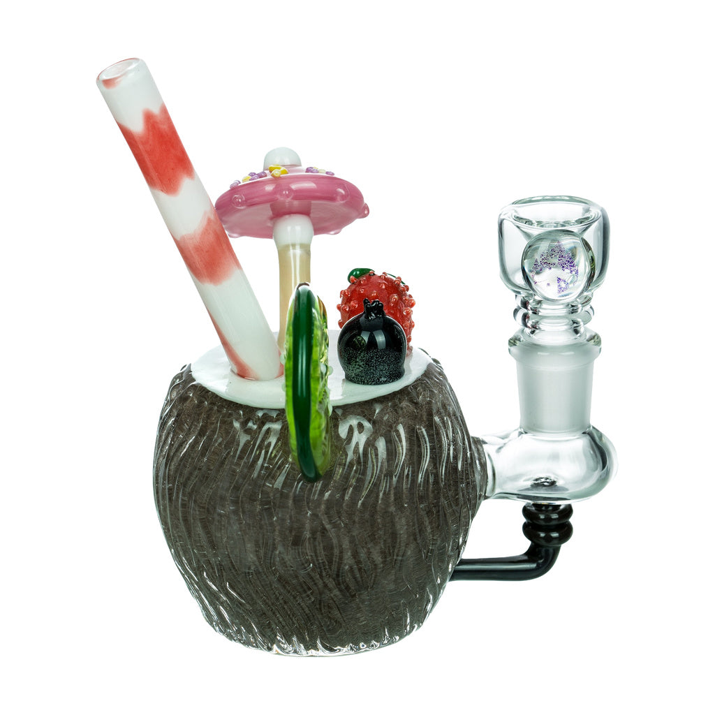 Empire Glassworks Coconut Colada Mini Bong with Intricate Glass Detailing - Front View