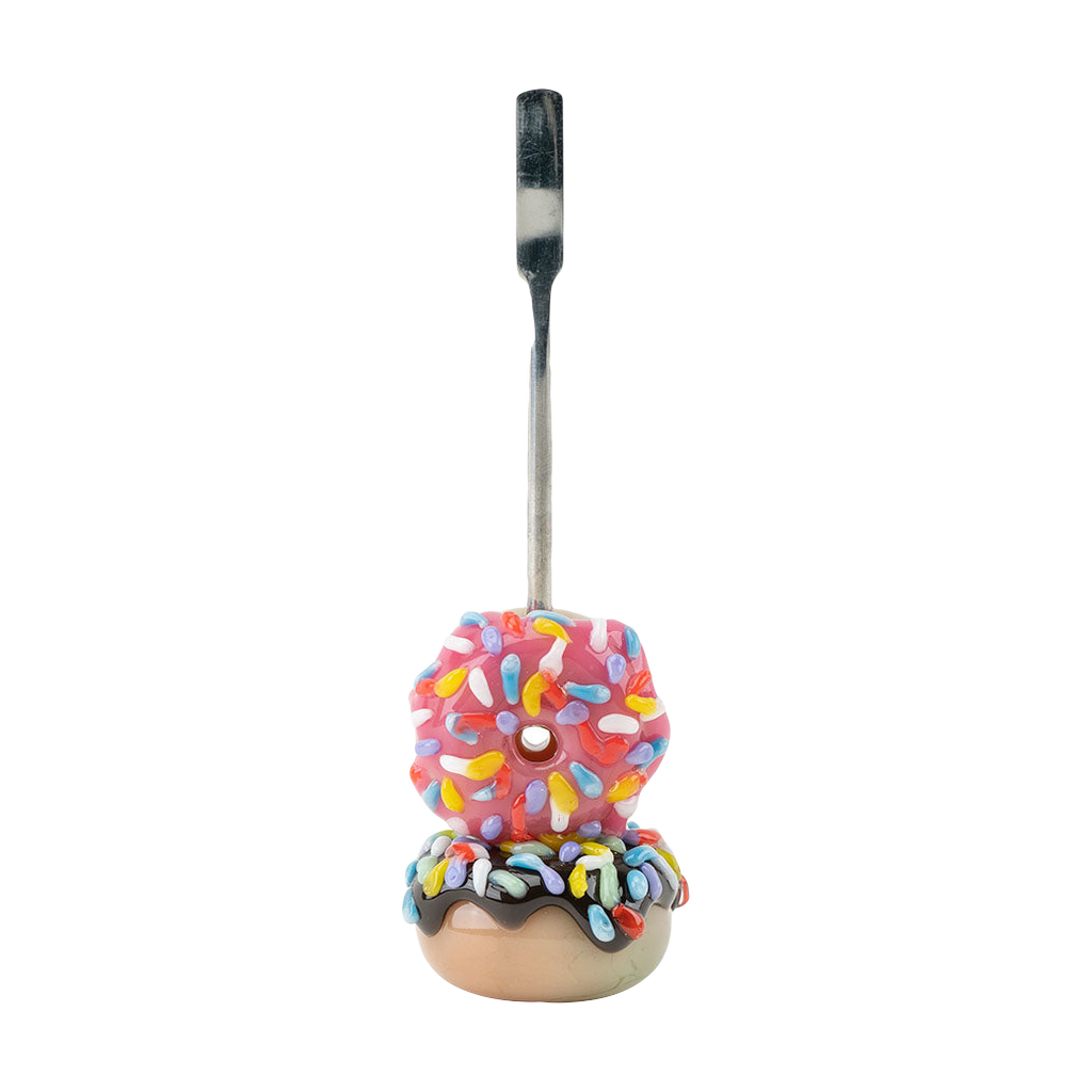Empire Glassworks Donut-Themed Dab Tool with Steel Tip and Borosilicate Glass Handle
