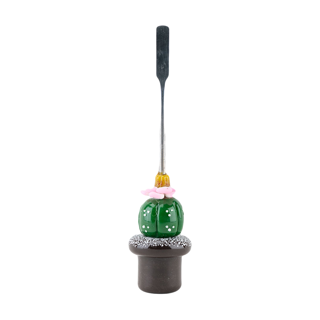 Empire Glassworks Peyote Cactus Dab Tool, 5" Borosilicate Glass & Steel, Front View