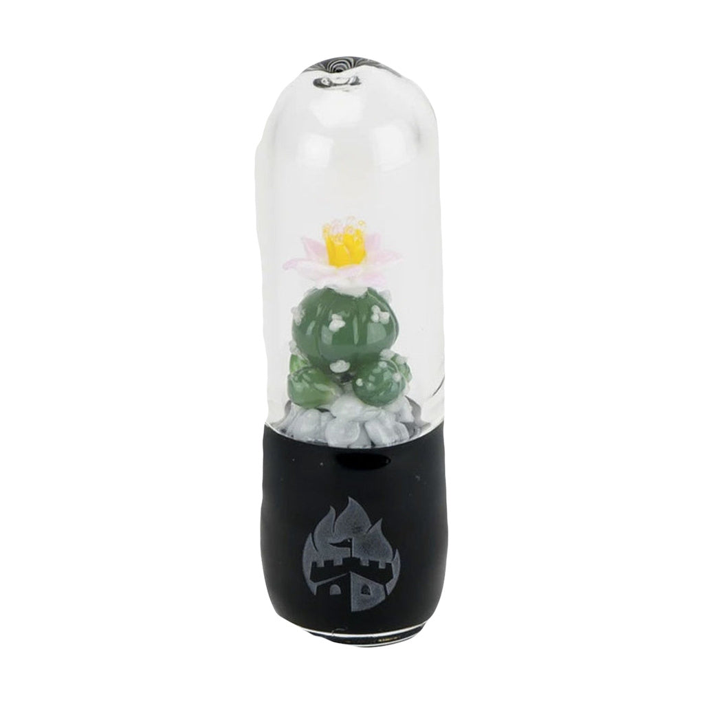 Empire Glassworks Dry Pipe Peyote design 4.5" Borosilicate Glass for Dry Herbs, Front View