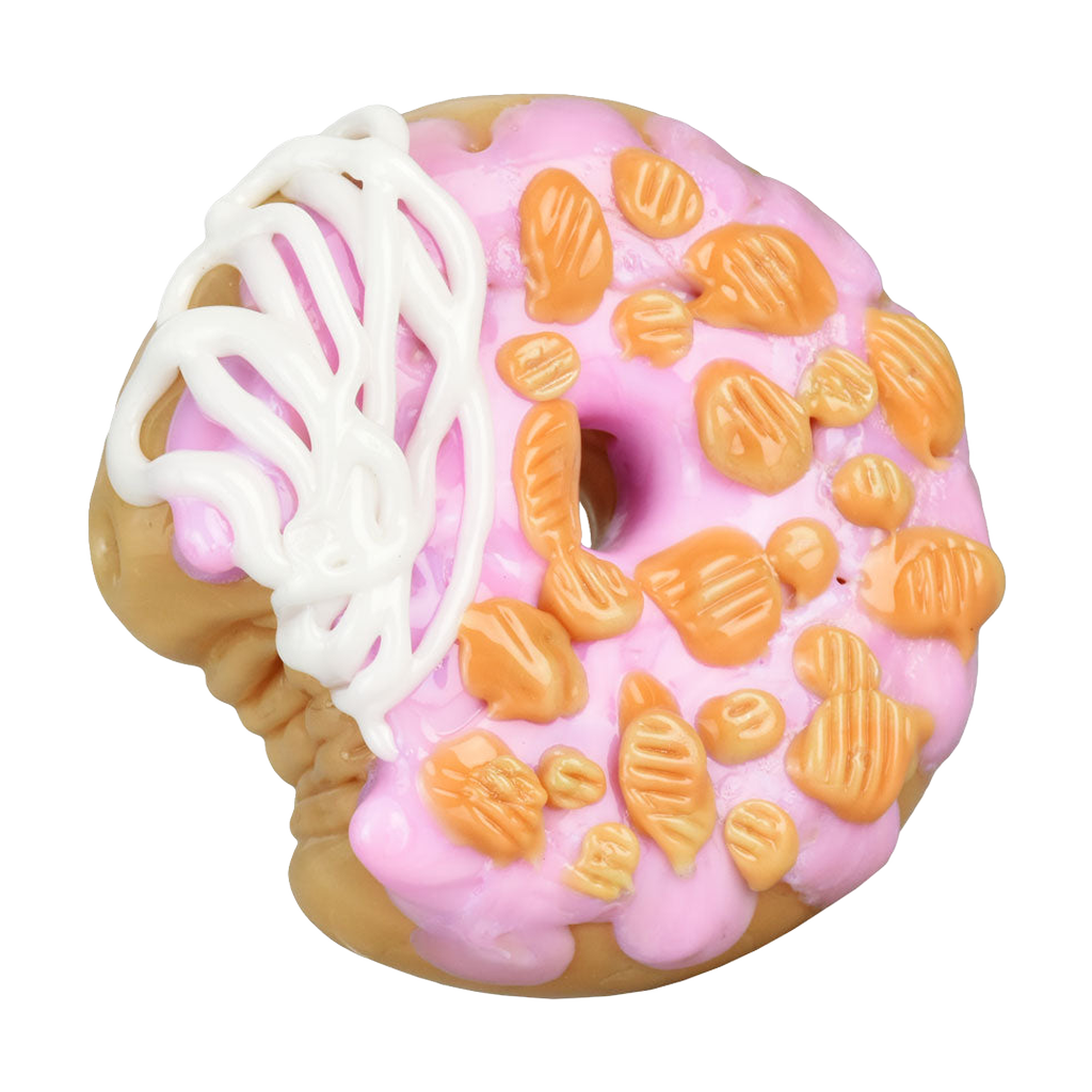 Empire Glassworks Pink Mochi Donut Dry Pipe, compact 3.5" borosilicate glass, USA made, top view