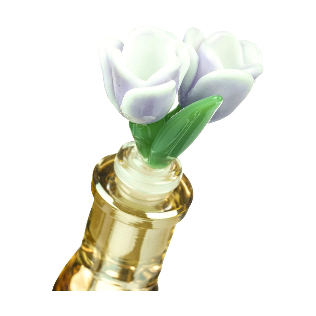 Empire Glassworks 'Dualip' Double Tulip Bowl Piece in Purple & Green, Borosilicate Glass, 14mm