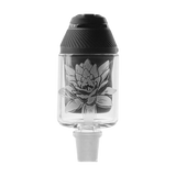 Empire Glassworks Etched Floral Water Pipe Attachment, 14mm Male Joint, Clear Borosilicate