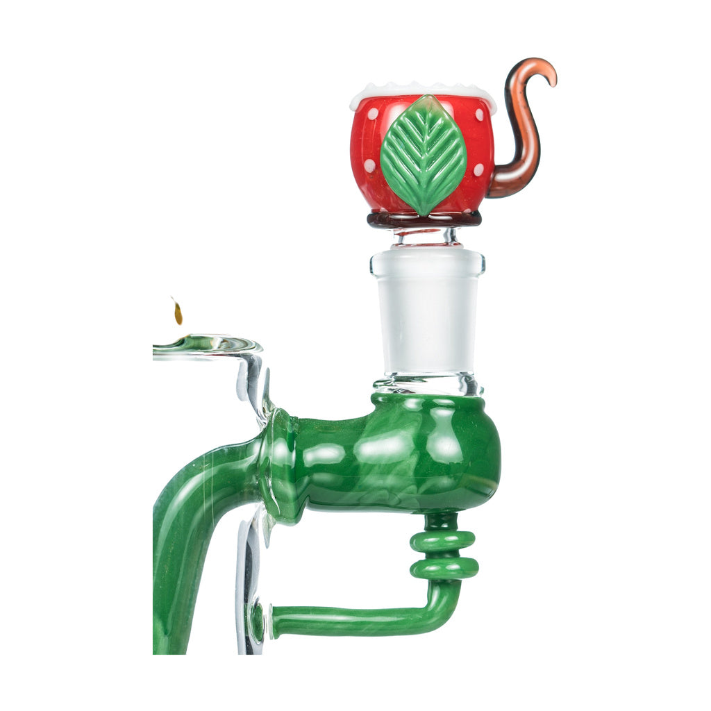 Empire Glassworks 7" Mushroom Patch Banger Hanger with Slit-Diffuser Percolator, Side View