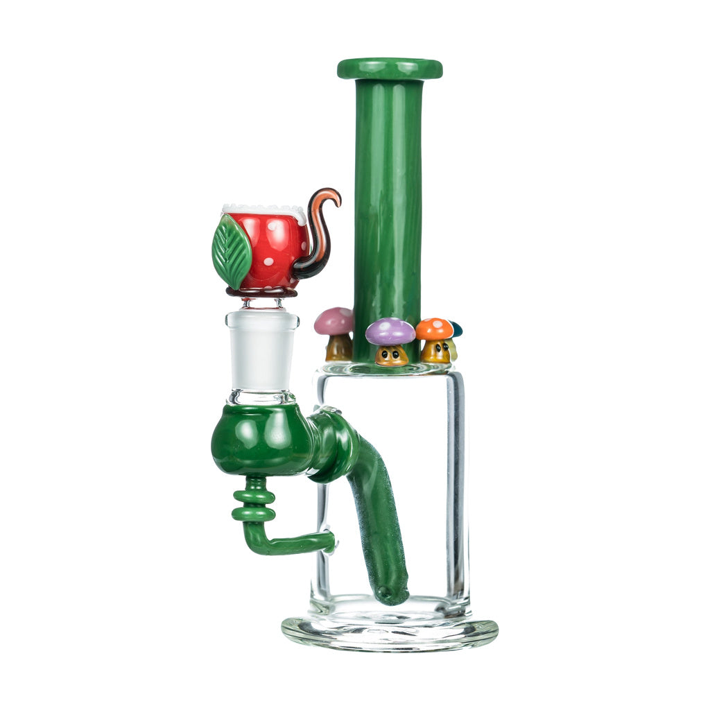 Empire Glassworks 7" Mushroom Patch Banger Hanger with Slit-Diffuser Percolator, Front View