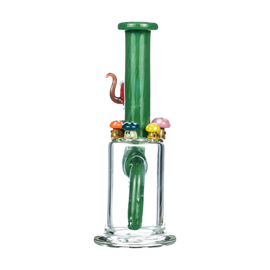 Empire Glassworks 7" Heady Mushroom Patch Banger Hanger with 90 Degree Joint, Front View