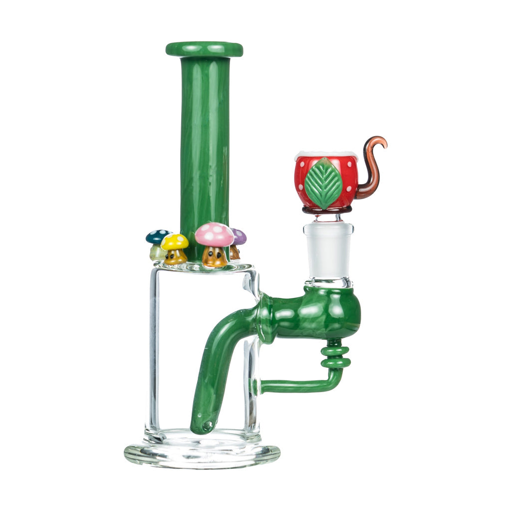 Empire Glassworks 7" Heady Mushroom Patch Banger Hanger, 90 Degree Joint, Front View